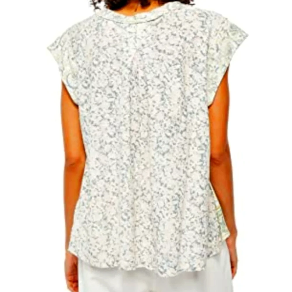 Free People High Tide Watercolor Print High/Low Tee - Picture 3 of 4